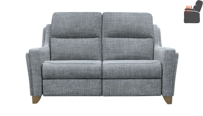 Parker Knoll Portland 2 Seat Sofa Heated Seats Dash Blue Vintage Oak Leg